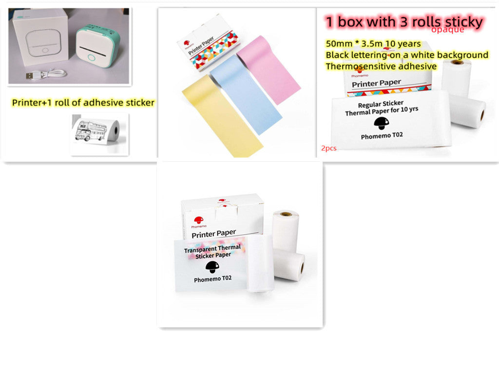 TailedTales™ Portable Mini Photo Printer, Bluetooth Mini Label Printer