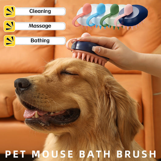 TailedTales™ Silicone Gentle Brush for Grooming Pet Fur