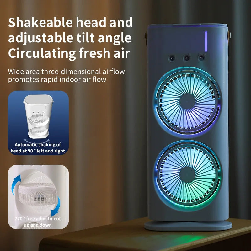 TailedTales™ Double-ended Spray Fan Portable Humidifier, Fan Air Conditioner